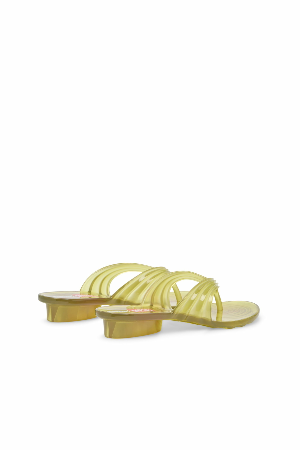 Diesel Sculptural flip-flops in Melflex - Sandals Womens in Yellow