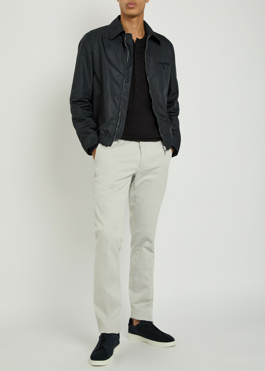 Slowear Slim-leg Stretch-cotton Trousers Light Grey