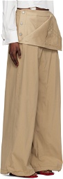 Dion Lee Tan Foldover Parachute Trousers