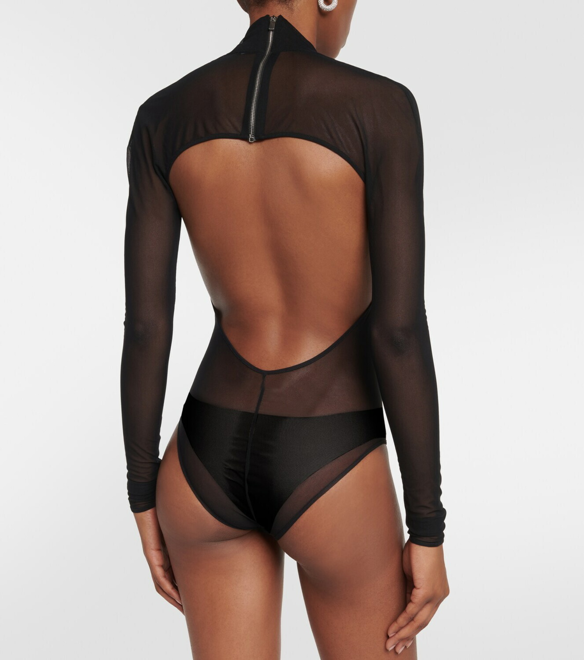 LONG SLEEVE LACE BODYSUIT IN BLACK – David Koma