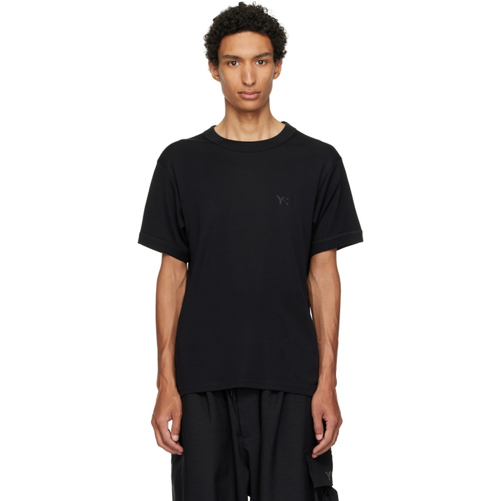 Photo: Y-3 Black Slim Short Sleeve T-shirt