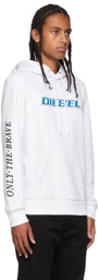 Diesel White Logo Hoodie