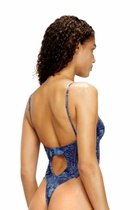 Diesel Denim-effect mesh bodysuit - Bodysuits Womens in Blue