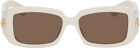 Gucci Off-White Rectangular Sunglasses