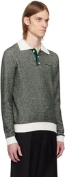 Casablanca Green & Brown Boucle Stripe Polo