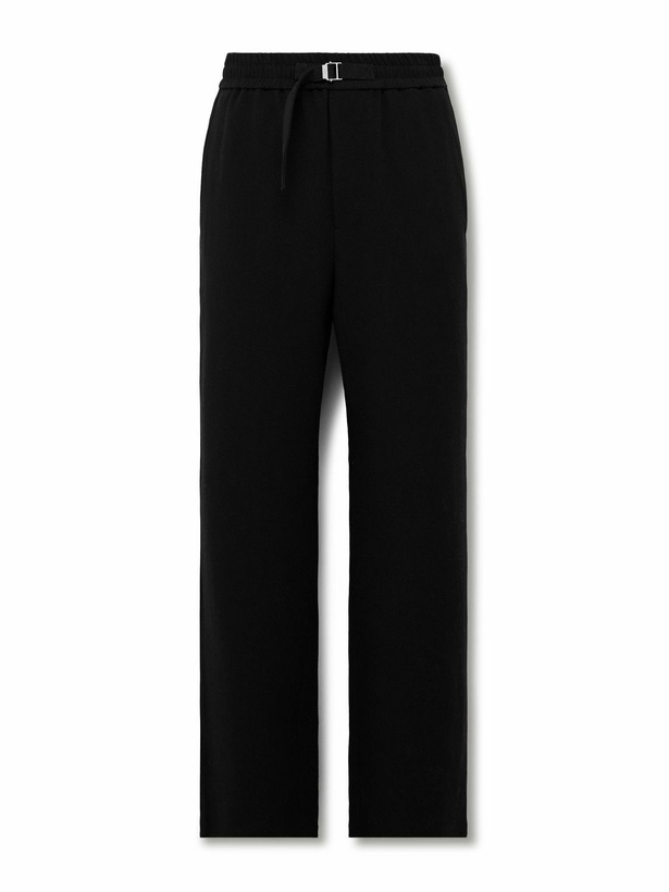 Photo: AMI PARIS - Flared Belted Cotton-Twill Trousers - Black