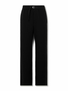 AMI PARIS - Flared Belted Cotton-Twill Trousers - Black