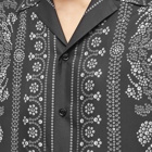 Versace Men's Repeat Baroque Print Vacation Shirt in Black/Grey