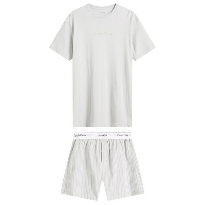 Photo: Calvin Klein Men's Short Sleeve Crew Poplin Boxer Set in Multi