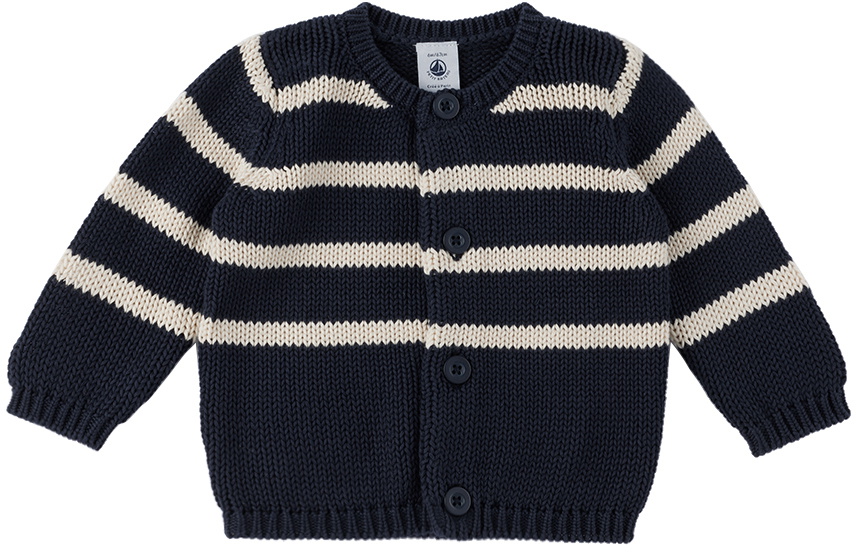 Petit Bateau Baby Navy Stripy Cardigan