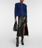 Alexander McQueen Peplum wool-blend cardigan