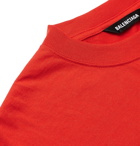 Balenciaga - Oversized Logo-Embroidered Jersey T-Shirt - Red