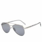 Prada Eyewear Men's A58S Sunglasses in Silver/Dark Grey 