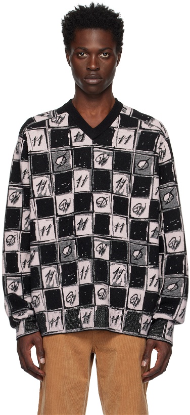 Photo: We11done Pink Chess Board Sweater