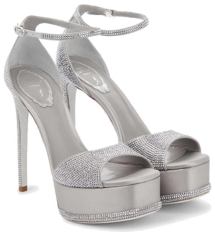 Photo: Rene Caovilla Embellished satin platform sandals