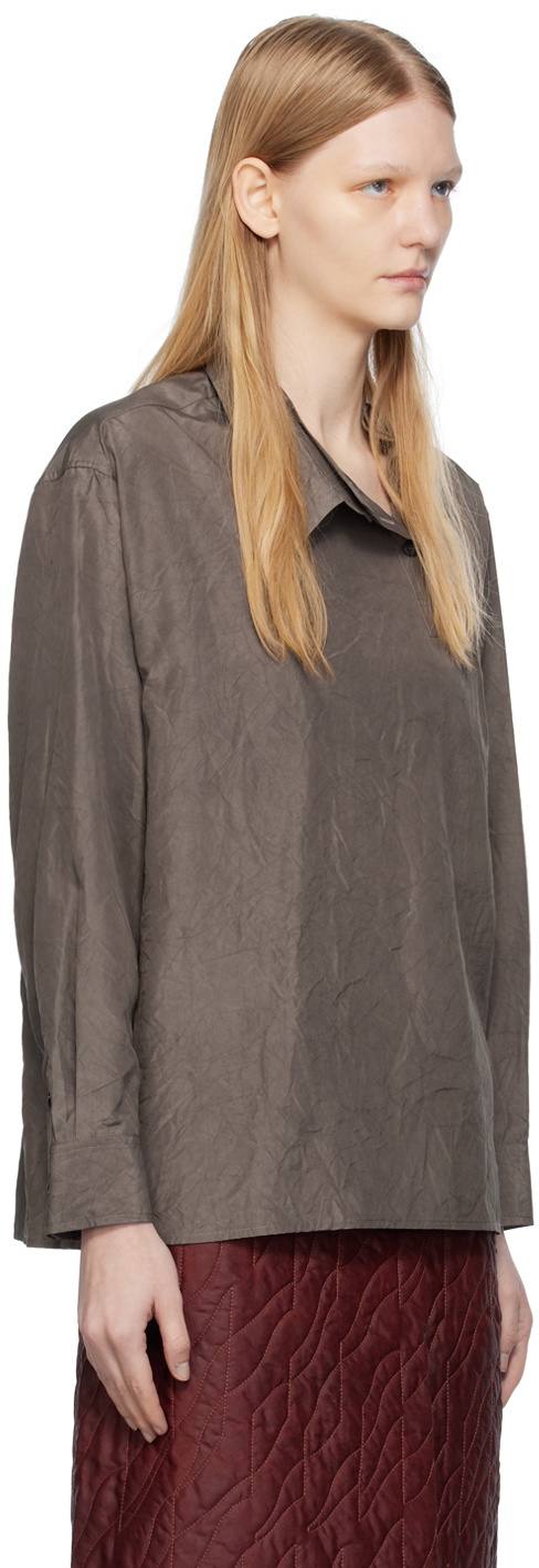 UMBER POSTPAST Brown Garment-Dyed Blouse