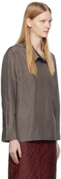 UMBER POSTPAST Brown Garment-Dyed Blouse