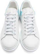 Alexander McQueen White & Blue Oversized Sneakers