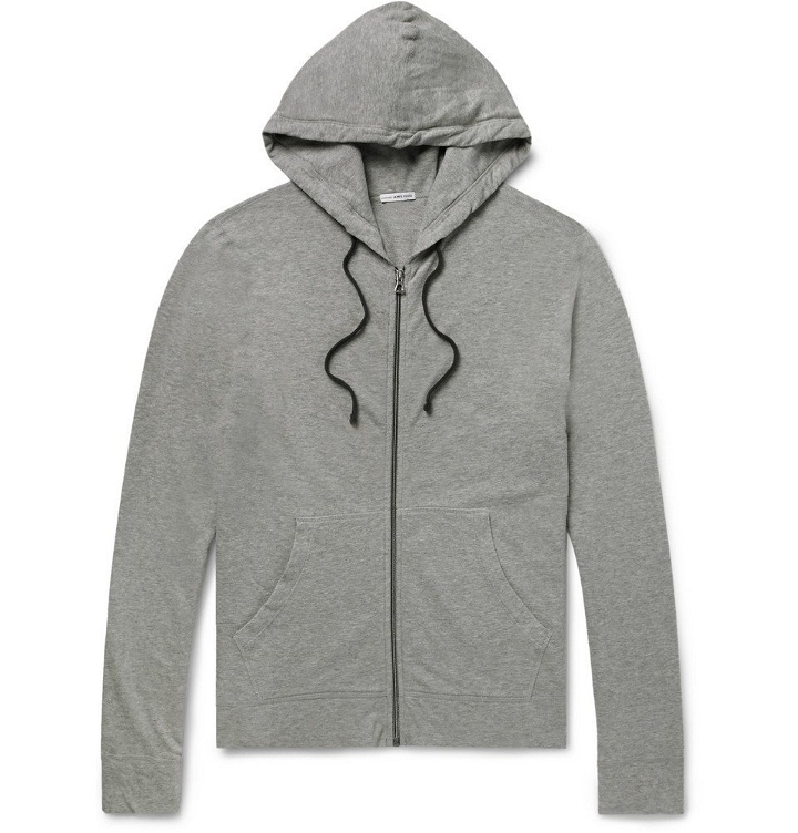 Photo: James Perse - Loopback Supima Cotton-Jersey Zip-Up Hoodie - Men - Charcoal
