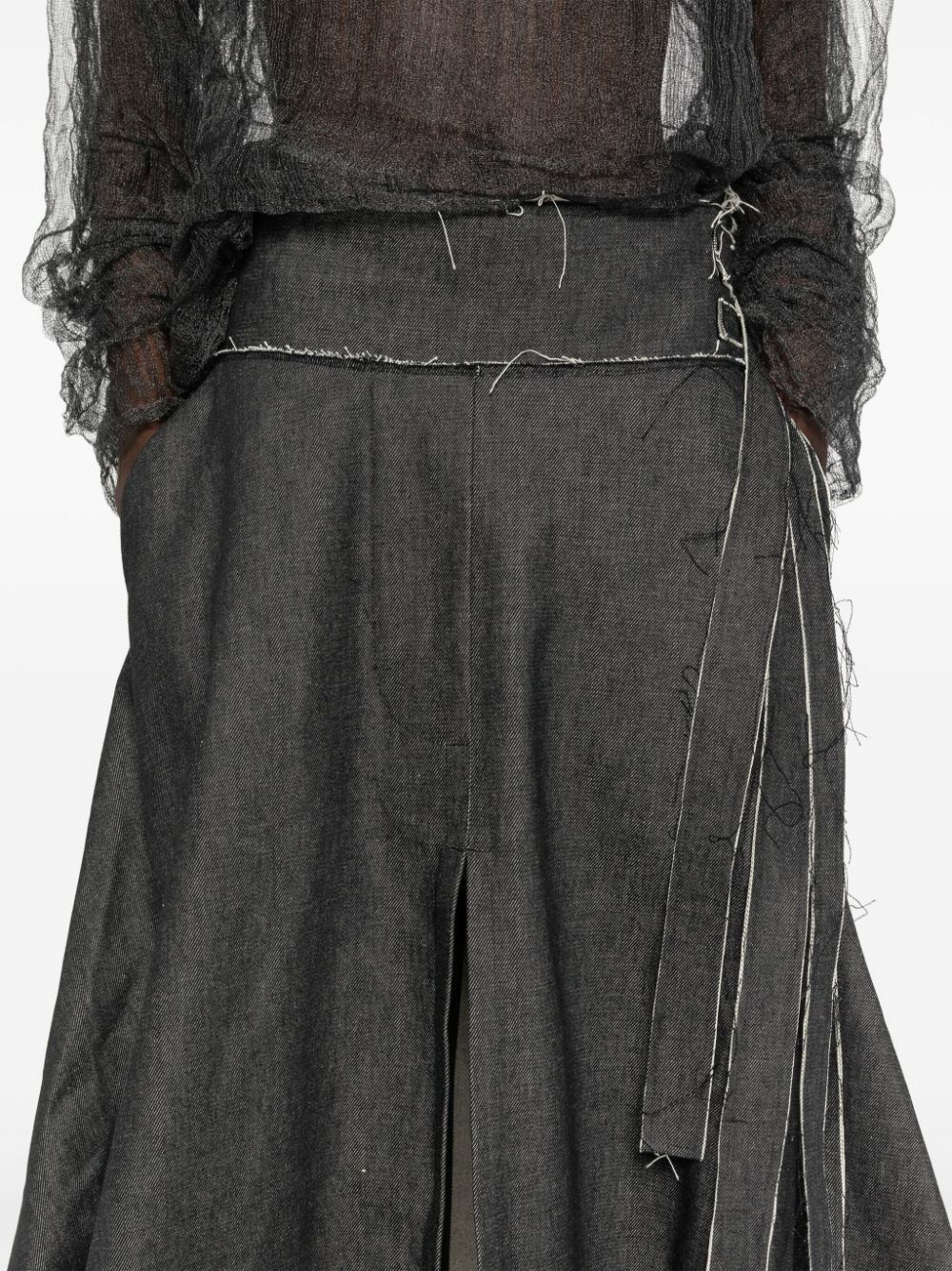 MLGA Black Denim Maxi Skirt