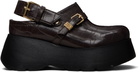 GANNI Brown Platform Clog Loafers