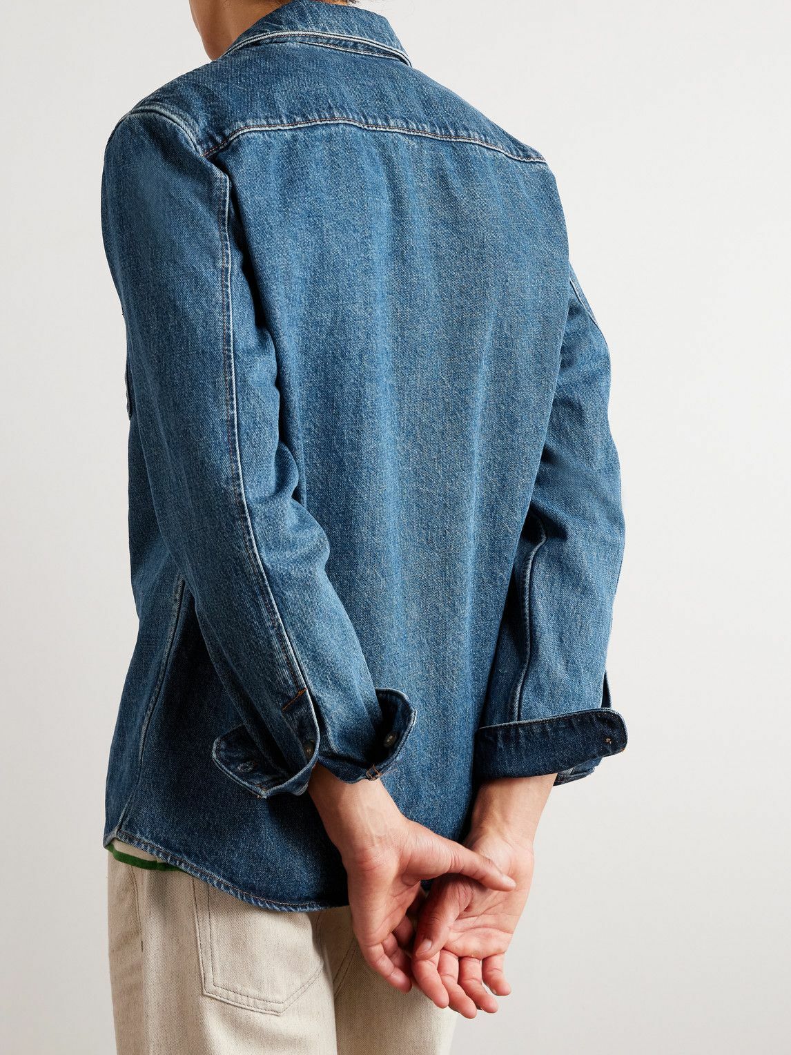 A.P.C. - Vittorio Logo-Embroidered Denim Overshirt - Blue A.P.C.