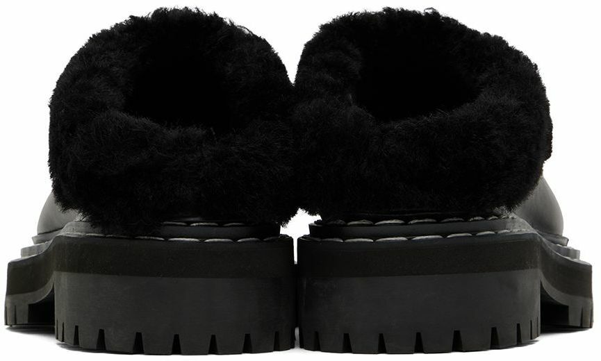 Proenza Schouler Black Shearling Lug Sole Mules Proenza Schouler