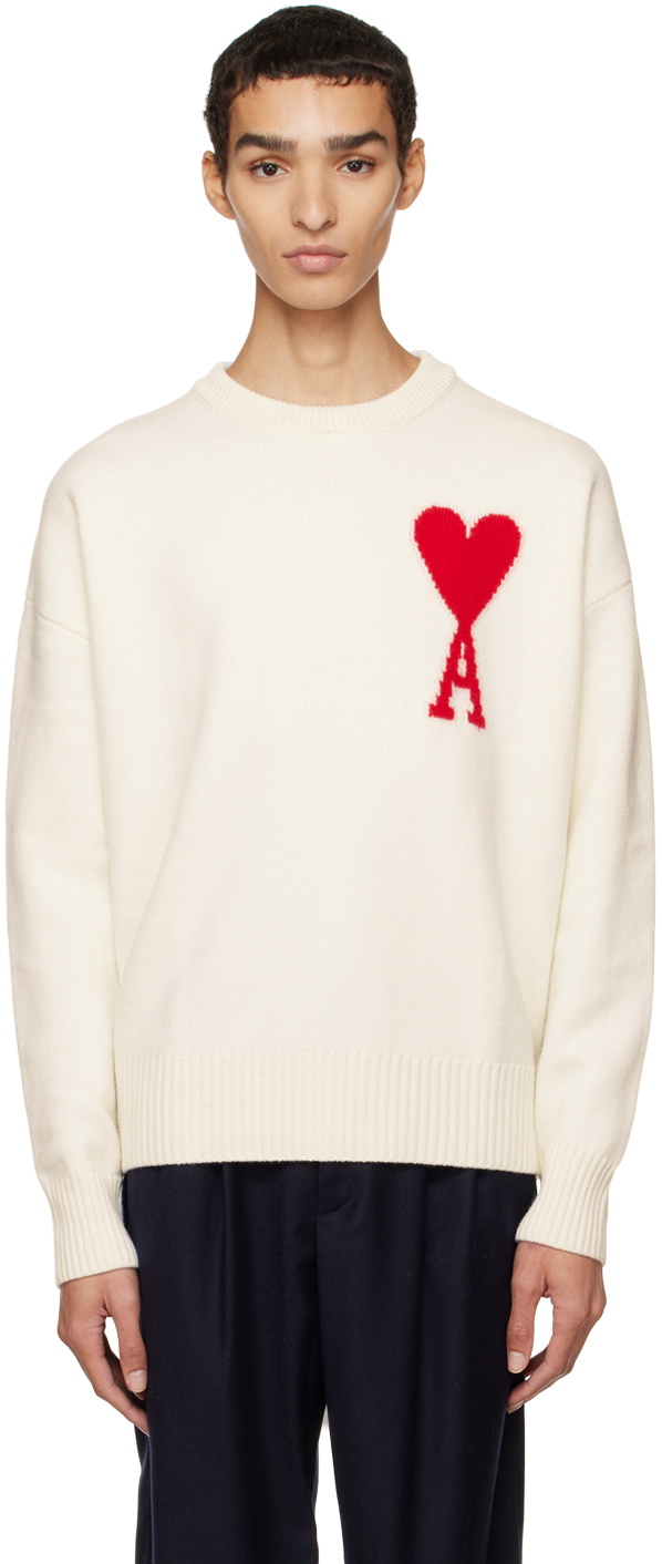 AMI Paris Off-White Ami De Cœur Sweater AMI