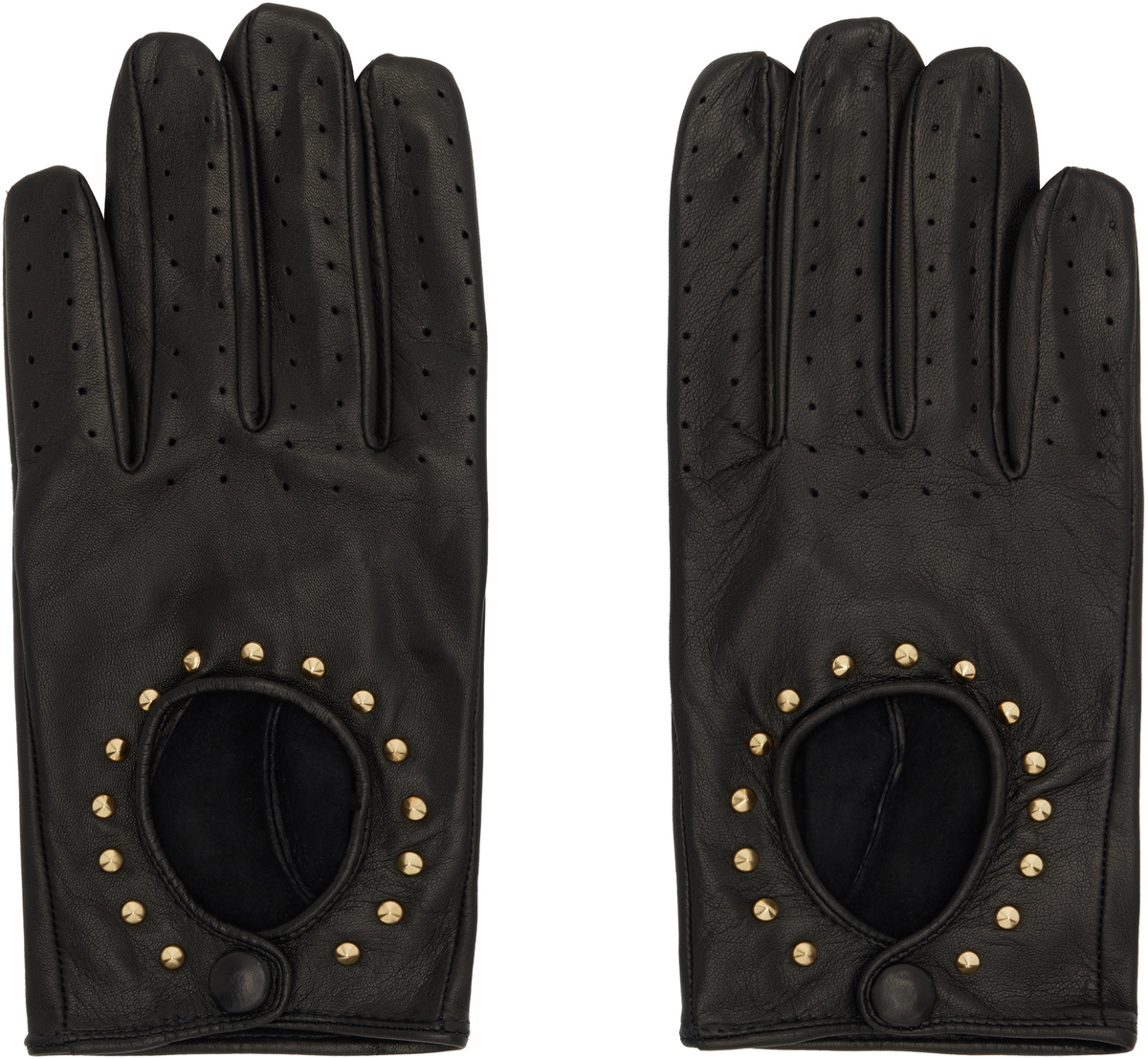 Ernest W. Baker Black Studded Gloves Ernest W. Baker