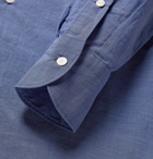 SALLE PRIVÉE - Blue Evron Slim-Fit Cutaway-Collar Cotton-Poplin Shirt - Blue