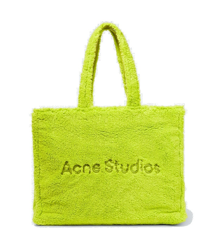 Photo: Acne Studios Logo teddy fleece tote bag