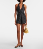 Faithfull Sofia polka-dot halterneck linen romper