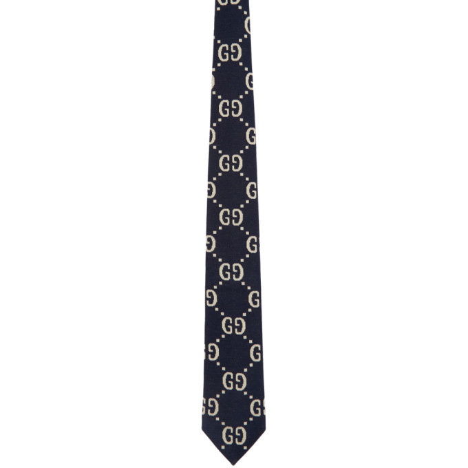 Photo: Gucci Navy and White GG Tie