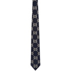 Gucci Navy and White GG Tie