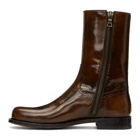 Dries Van Noten Black and Brown Leather Boots