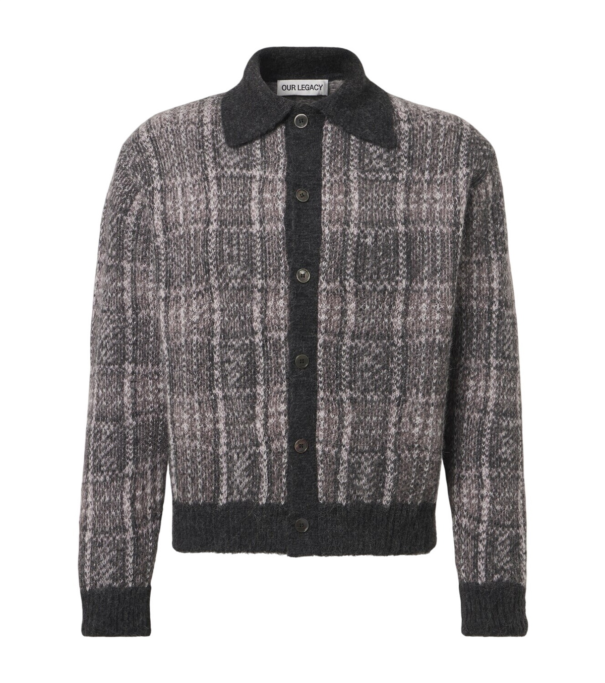 Our Legacy Men's Cardigan in Mole Grey Mohair Our Legacy