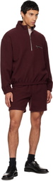 Rier SSENSE Exclusive Burgundy Fleece Shorts