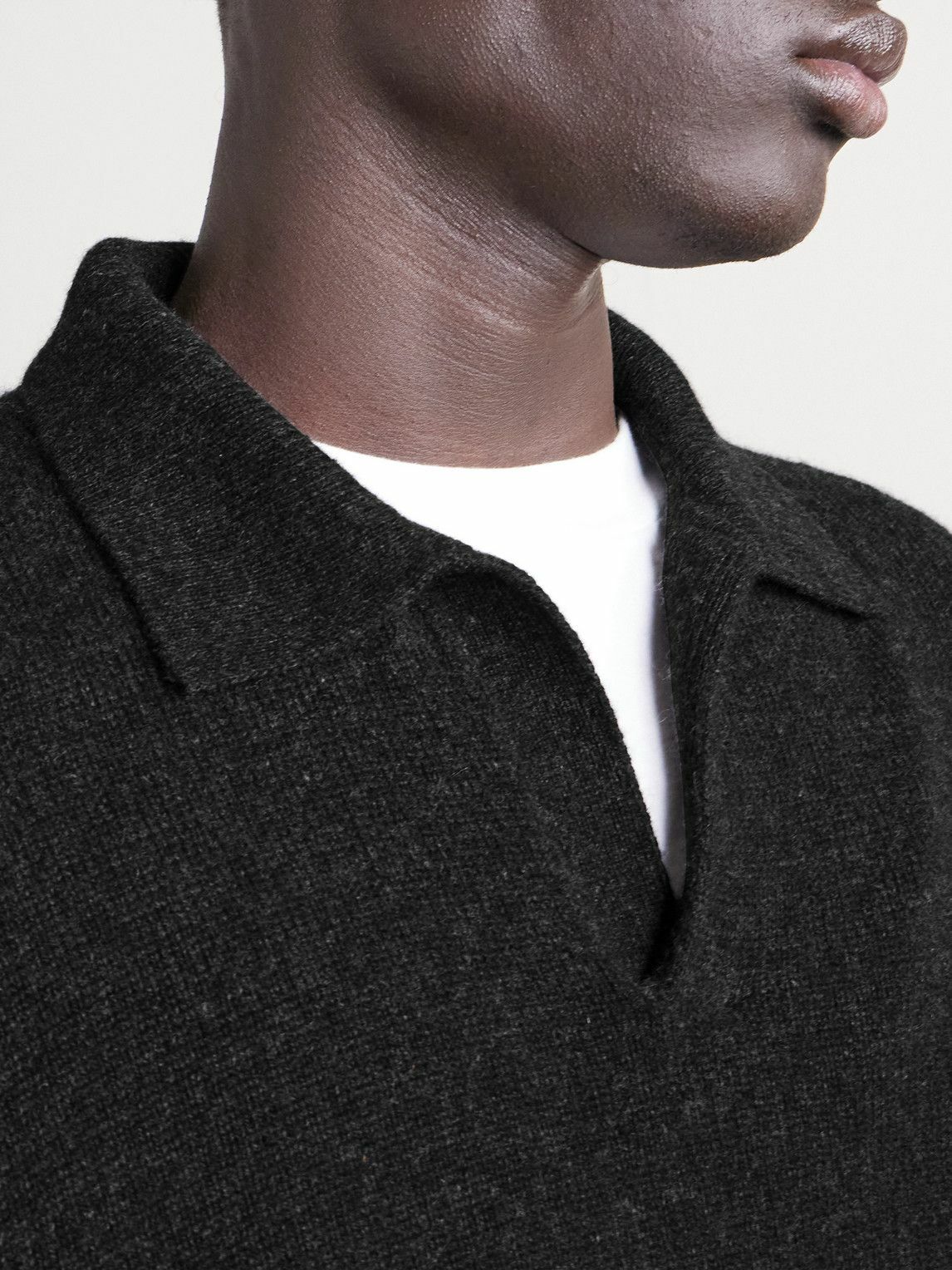 The Row - Leach Cashmere Polo Shirt - Black