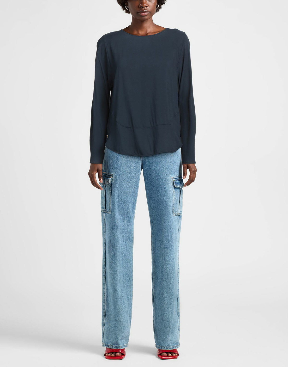 Manila Grace Womens Top in Midnight blue