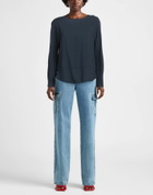 Manila Grace Womens Top in Midnight blue