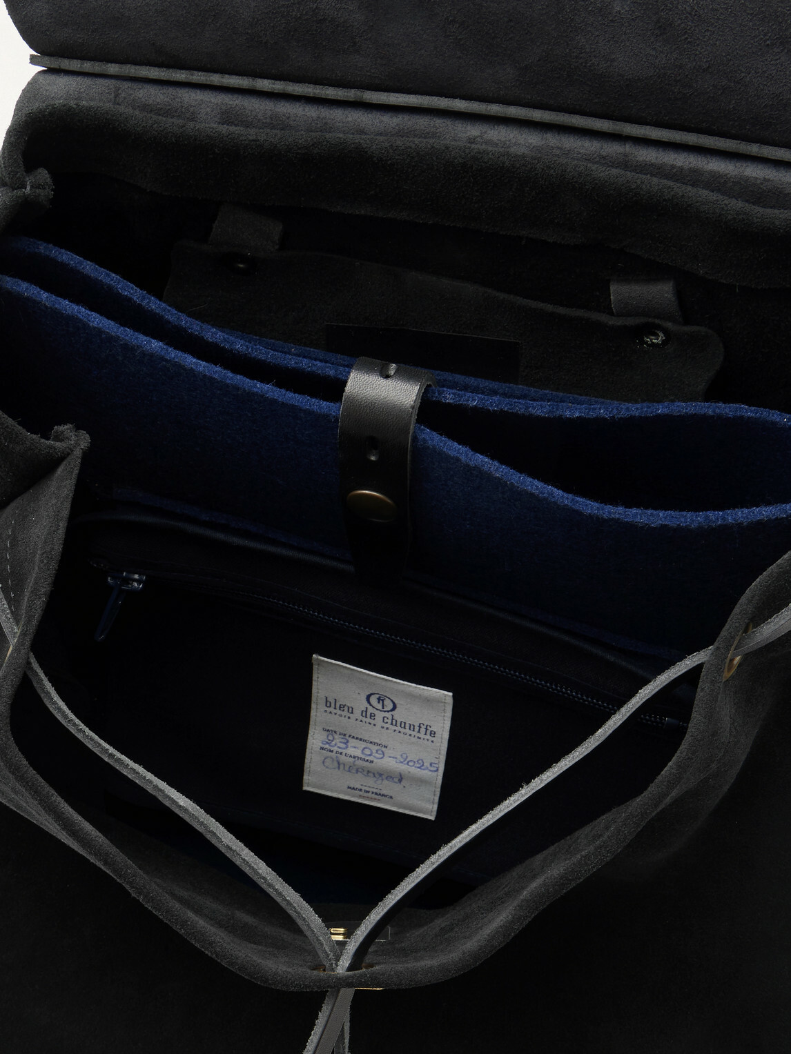 Bleu de Chauffe - Zibeline Suede and Full-Grain Leather Backpack
