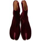 Maison Margiela Red Velvet Mid Heel Tabi Boots