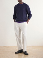 Aimé Leon Dore - Logo-Embroidered Cotton Sweater - Blue