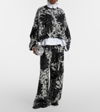 Dries Van Noten Floral pleated cotton jersey sweatpants