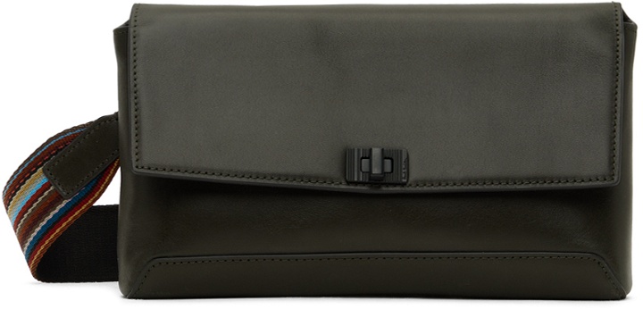 Photo: Paul Smith Green Leather Signature Stripe Crossbody Bag