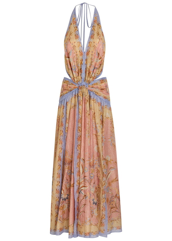 Photo: Zimmermann Indra Printed Metallic Cotton and Silk-blend Midi Dress Pink