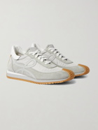 LOEWE - Flow Runner Leather-Trimmed Suede and Nylon Sneakers - Gray