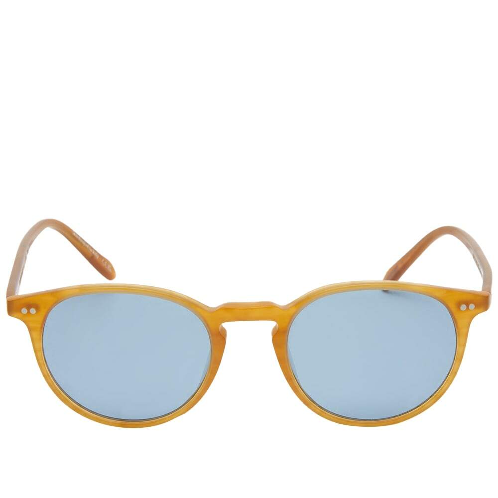 Oliver Peoples Men's Riley Sunglasses in Amber Tortoise/Cobalt Oliver ...