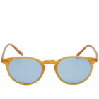 Oliver Peoples Men's Riley Sunglasses in Amber Tortoise/Cobalt