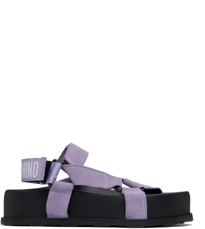 Photo: Moschino Purple & Black Sporty Sandals
